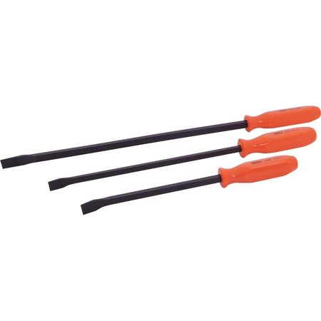 GRAY TOOLS 3 Piece Screwdriver Handle Pry Bar Set, Black Oxide Blades 73913